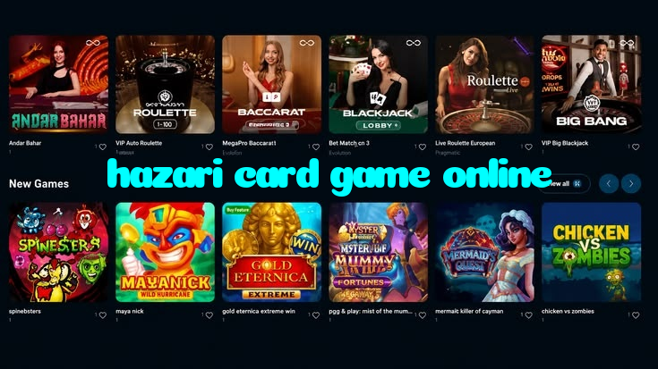 hazari card game online casino presented on mobile device in Pakistan with slots and live games